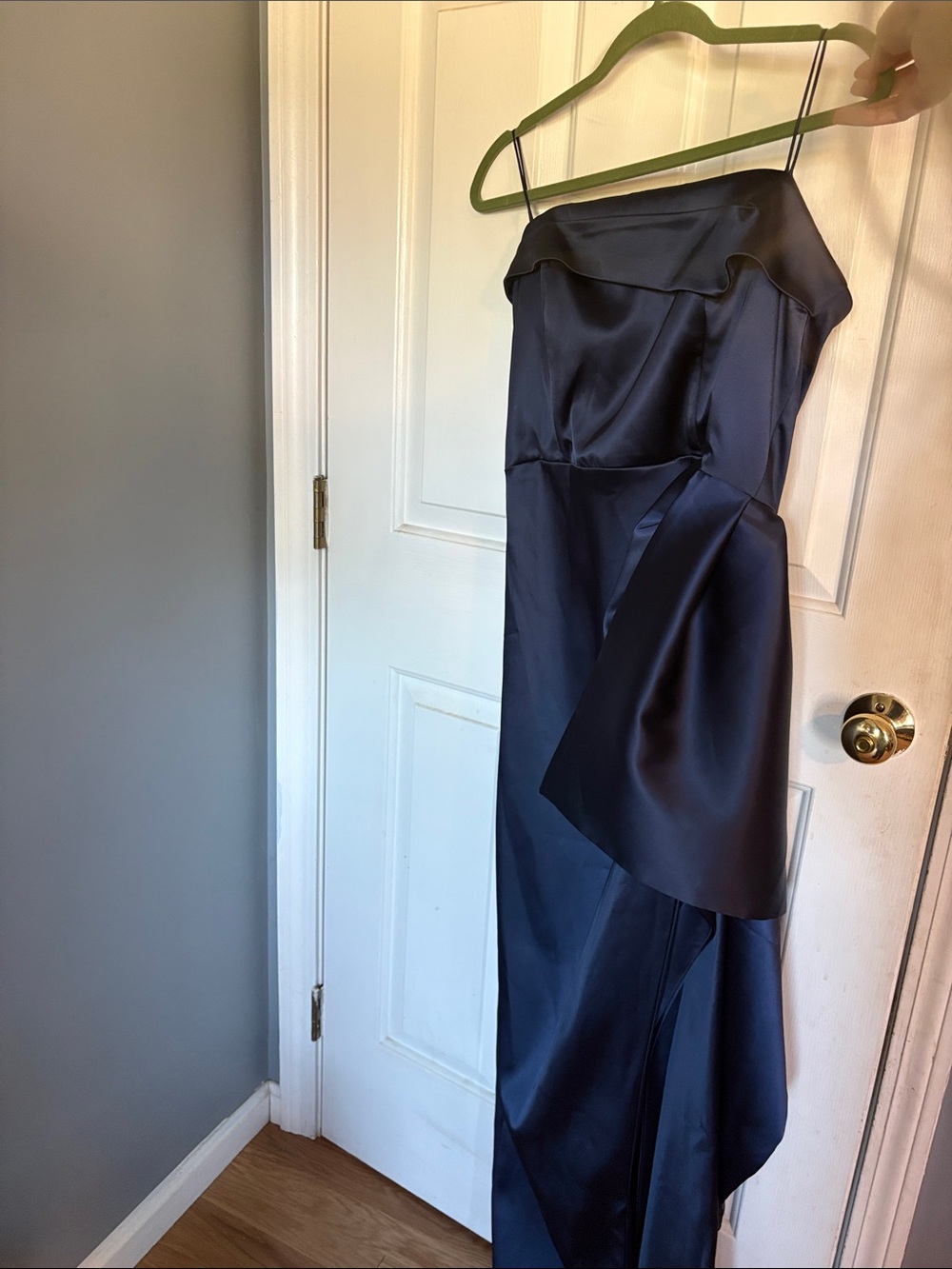 NICHOLAS Midnight Navy Strapless Satin Gown
